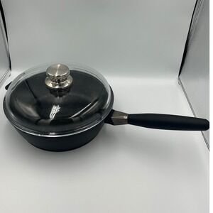 BergHOFF Nonstick Deep Skillet Sauté Pan with Glass Lid Black